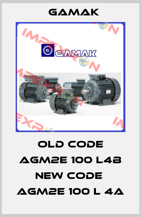 Old code AGM2E 100 L4B new code  AGM2E 100 L 4a Gamak