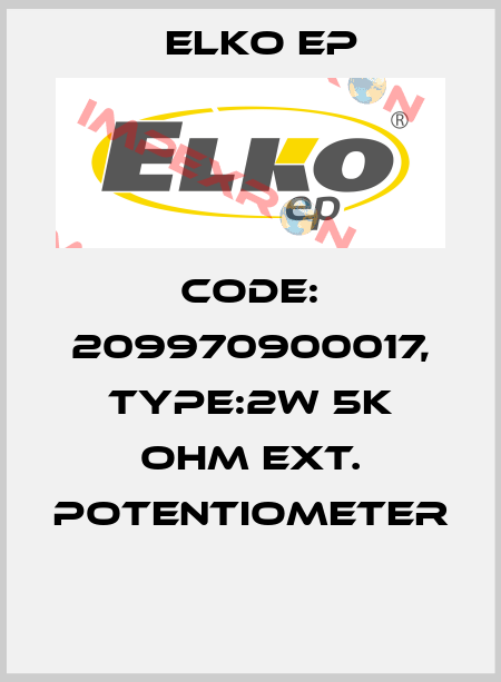 Code: 209970900017, Type:2W 5k Ohm ext. potentiometer  Elko EP