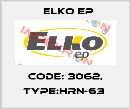 Code: 3062, Type:HRN-63  Elko EP