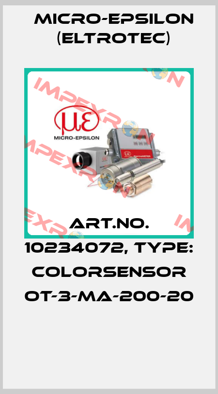 Art.No. 10234072, Type: colorSENSOR OT-3-MA-200-20  Micro-Epsilon (Eltrotec)