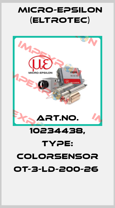 Art.No. 10234438, Type: colorSENSOR OT-3-LD-200-26  Micro-Epsilon (Eltrotec)