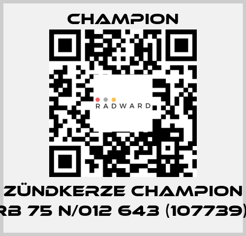 Zündkerze CHAMPION RB 75 N/012 643 (107739)  Champion