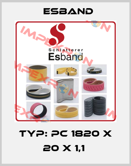 Typ: PC 1820 X 20 X 1,1  Esband