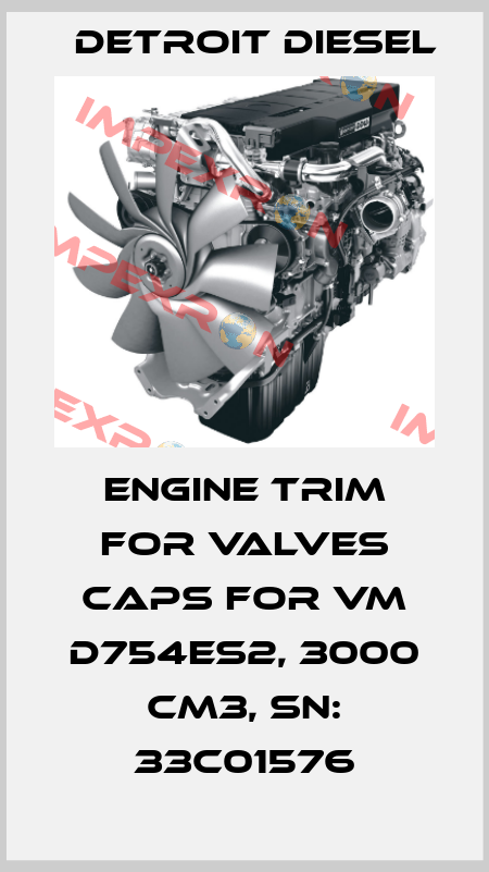 Engine trim for valves caps for VM D754ES2, 3000 cm3, SN: 33C01576 Detroit Diesel