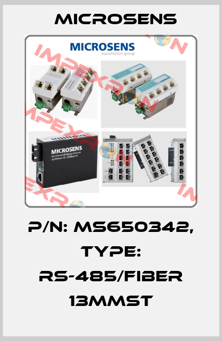 P/N: MS650342, Type: RS-485/Fiber 13MMST MICROSENS