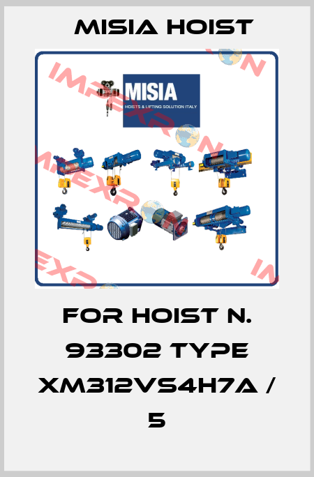 for hoist n. 93302 type XM312VS4H7A / 5 Misia Hoist