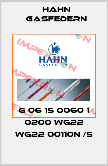 G 06 15 0060 1 0200 WG22 WG22 00110N /5 Hahn Gasfedern