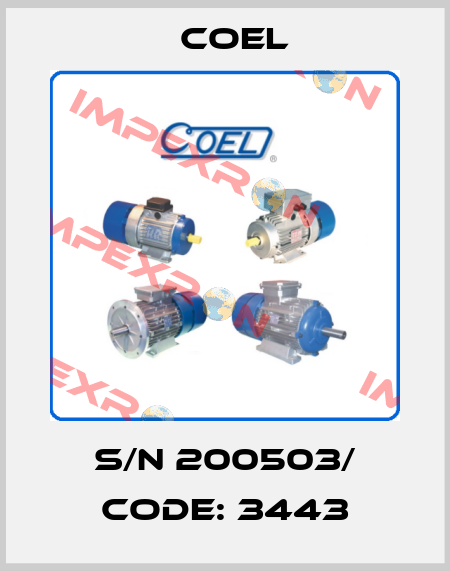 S/N 200503/ Code: 3443 Coel