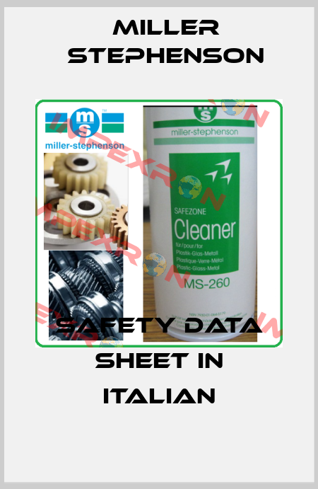 Safety Data sheet in Italian Miller Stephenson