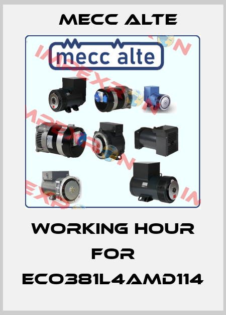 working hour for ECO381L4AMD114 Mecc Alte