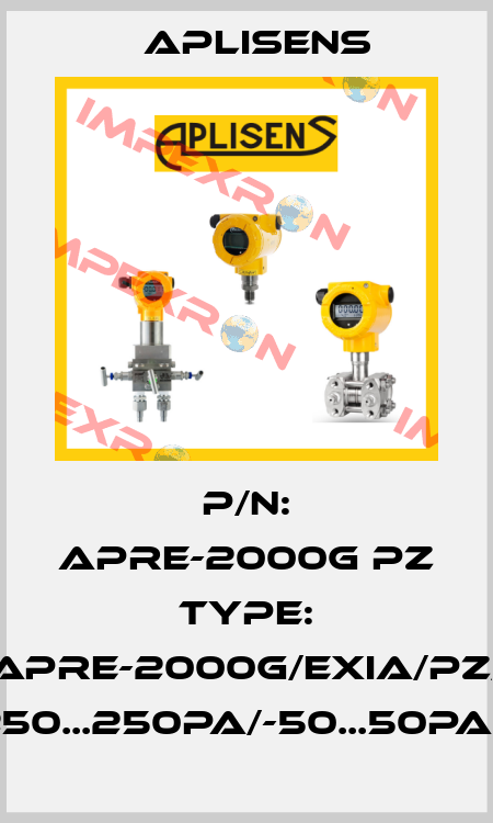 p/n: APRE-2000G PZ type: APRE-2000G/Exia/PZ/ -250...250Pa/-50...50Pa/C Aplisens