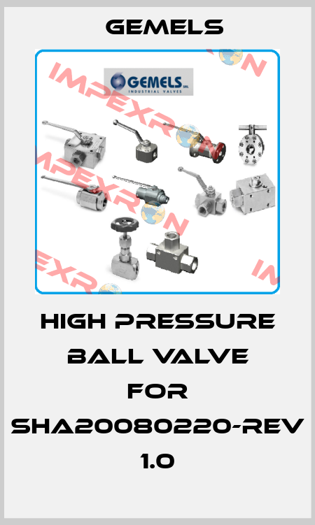 high pressure ball valve for SHA20080220-REV 1.0 Gemels