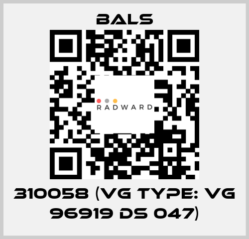 310058 (VG Type: VG 96919 DS 047) Bals