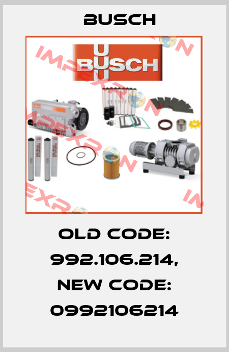 old code: 992.106.214, new code: 0992106214 Busch