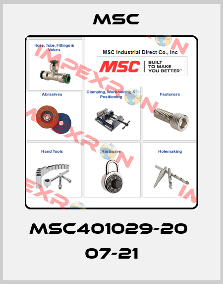 MSC401029-20  07-21 Msc