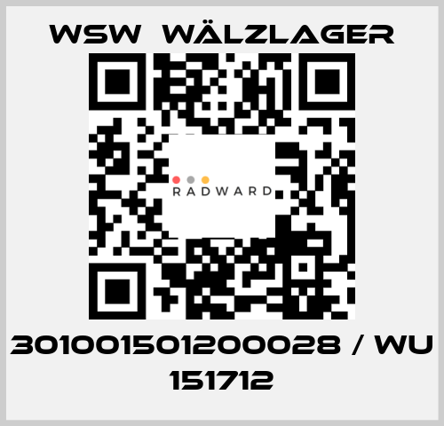 301001501200028 / WU 151712 WSW  Wälzlager