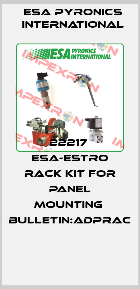 22217  ESA-ESTRO RACK KIT FOR PANEL MOUNTING  Bulletin:ADPRAC  ESA Pyronics International
