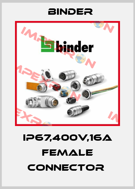 IP67,400V,16A Female connector  Binder