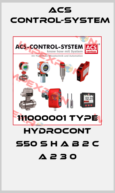 111000001 Type Hydrocont S50 S H A B 2 C A 2 3 0 Acs Control-System