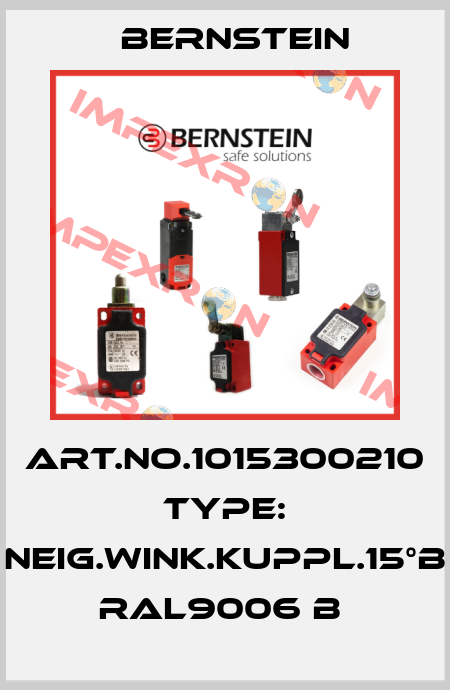 Art.No.1015300210 Type: NEIG.WINK.KUPPL.15°B RAL9006 B  Bernstein