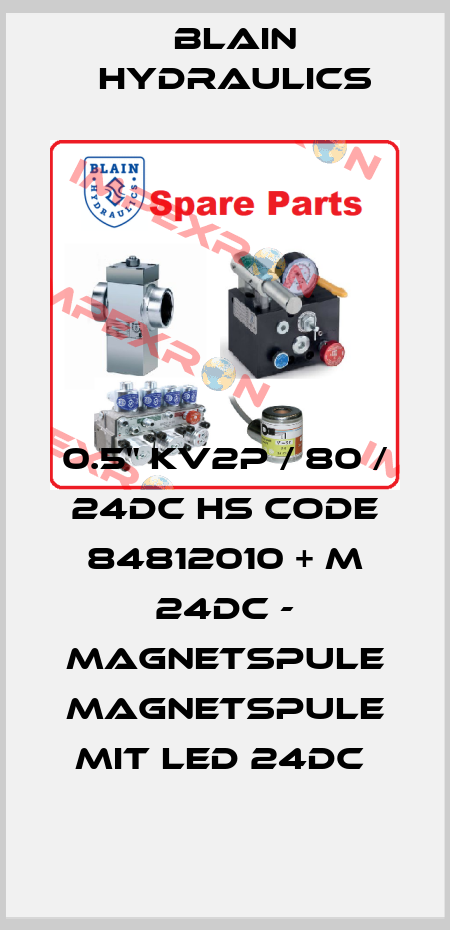 0.5" KV2P / 80 / 24DC HS CODE 84812010 + M 24DC - MAGNETSPULE MAGNETSPULE MIT LED 24DC  Blain Hydraulics