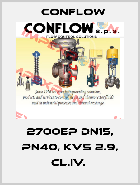 2700EP DN15, PN40, KVS 2.9, CL.IV.  CONFLOW