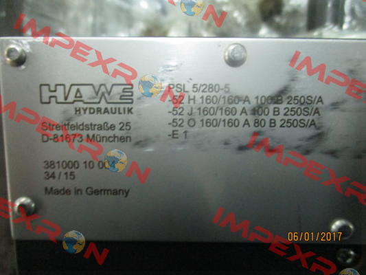 Nipples connector set for PSL 5/280-5  HAWE HYDRAULIK