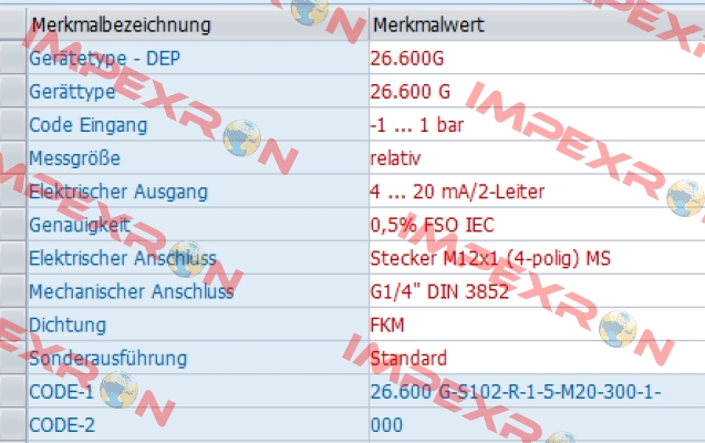 old code 26.600 G-S102-R-1-5-M00-300-1-000/new code 26.600 G-S102-R-1-5-M20-300-1-000 Bd Sensors