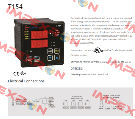T154 obsolete/replaced by P/N: 1CN0155 Type: T154 ED 16  Tecsystem