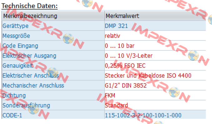 DMP 321 - 115-1002-3-2-100-100-1-000 Bd Sensors