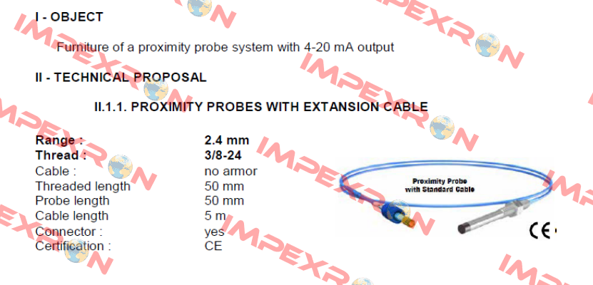 Proximity probe + extansion cable CTC