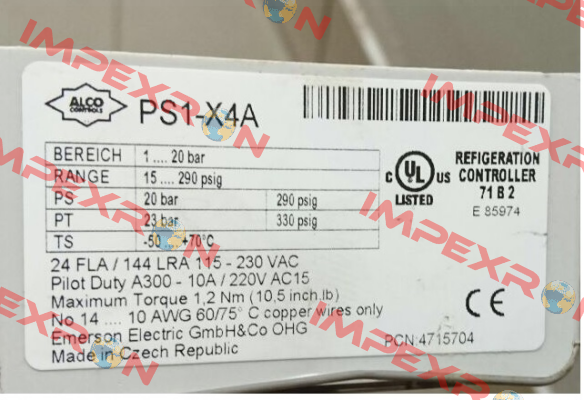 PS1-X4A Alco