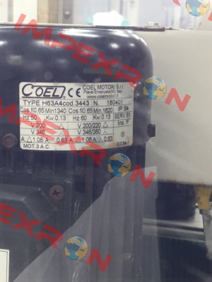 H63A4 code 3443  COEL MOTOR 