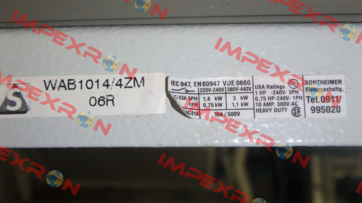 Nr. 10001835 Type WAB1014/4ZM/Z32/51/X99 Sontheimer