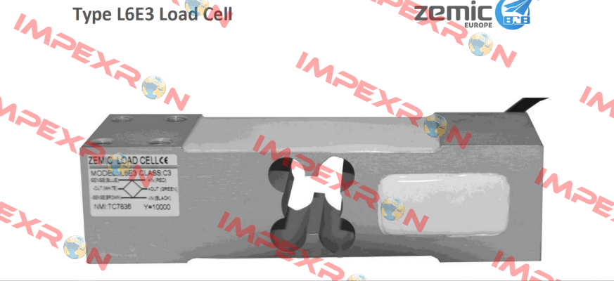 P/N: 1060610, Type: L6E3-C3-100kg-3G, Y= 10000 ZEMIC