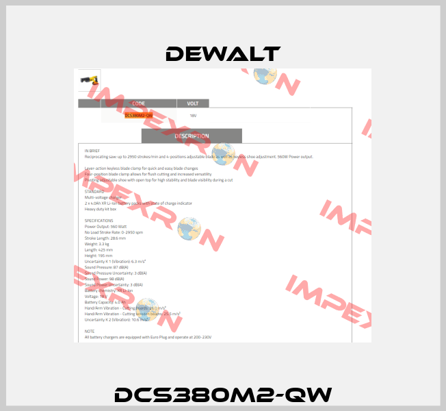 DCS380M2-QW Dewalt