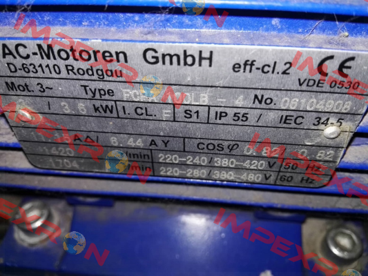 FCPA 100LB-4, Nr:06104908 obsolete, replacement FCPA 100 LB 4/PHE  AC Motoren