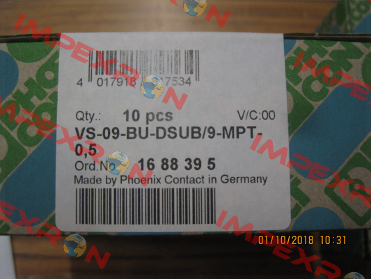 P/N: 1688395 Type: VS-09-BU-DSUB/9-MPT-0,5 Phoenix Contact