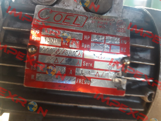 Type: HF63C4 obsolete replaced by FK63C4 B3 IP55 ) Coel