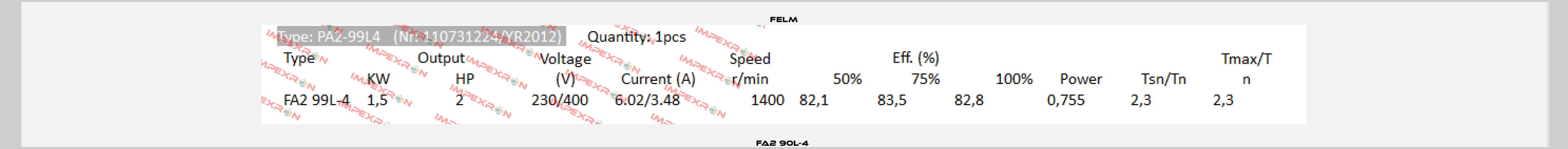 FA2 90L-4  Felm