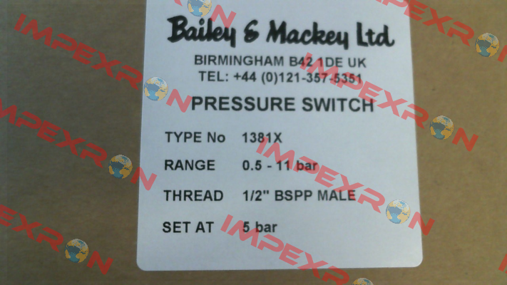 Type 1381X (04 86596 025) Bailey & Mackey
