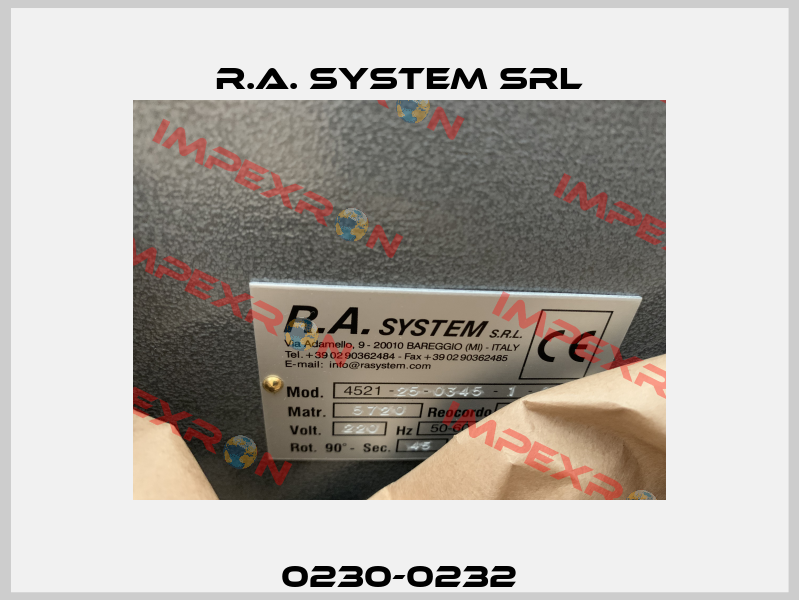 4521-25-0345-10 R.A. System Srl