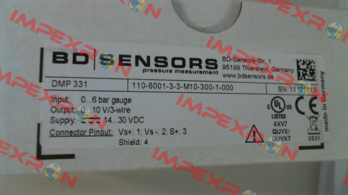 DMP 331 (110-6001-3-3-M10-300-1-000) Bd Sensors