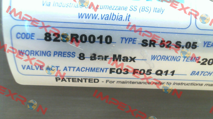 SR52 /Type 82SR0010 Valbia