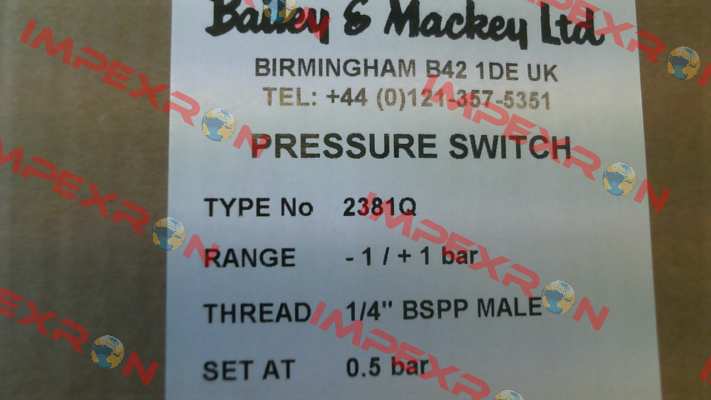 Type 2381Q (05 87940 165) Bailey & Mackey