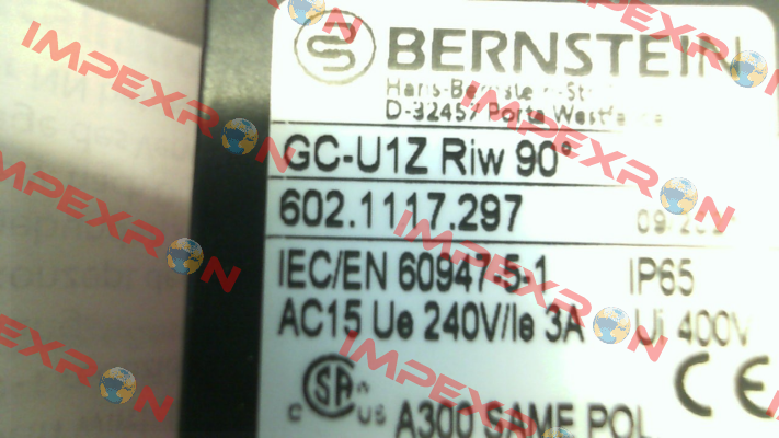 Art.No.6021117297 Type: GC-U1Z RIW 90 GR Bernstein
