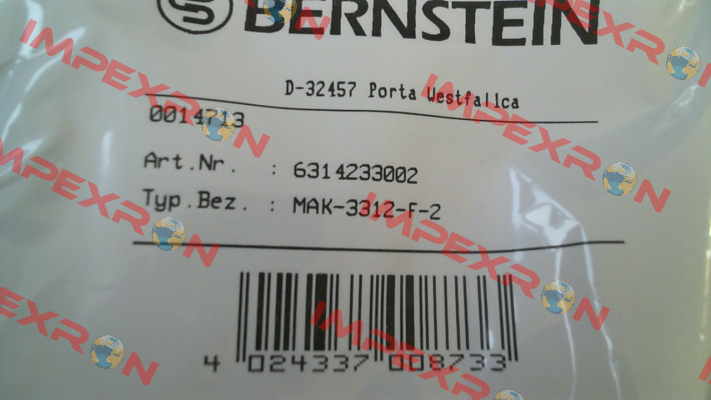 p/n: 6314233002, Type: MAK-3312-F-2 Bernstein