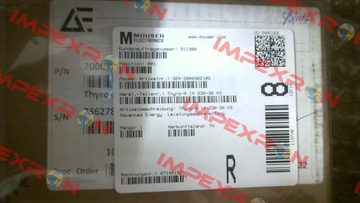 Thyro-A 1A 230-30 H3 / 2000302105 ADVANCED ENERGY