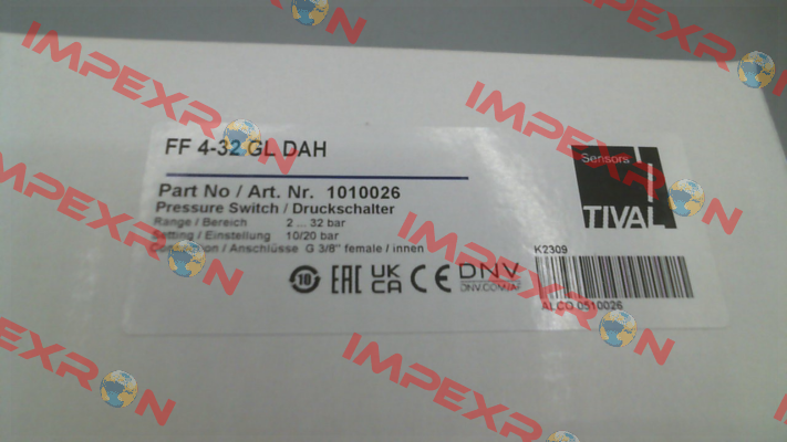P/N: 1010 026 Type: FF 4-32 GL DAH Tival-Sensors