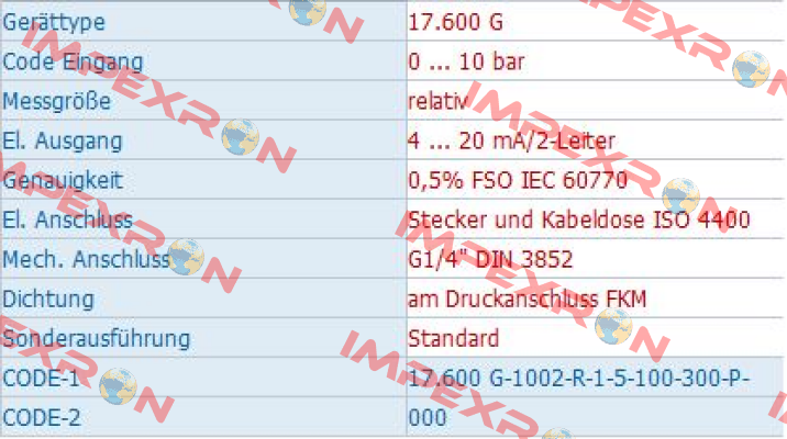 Code: 17.600 G-1002-R-1-5-100-300-P-000  Bd Sensors